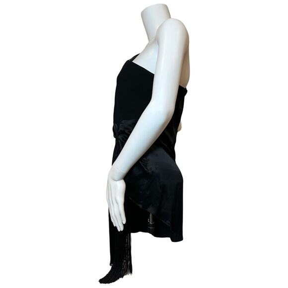 #T184 Cinq À Sept Theoline One-shoulder Crepe & Satin Top In Black SZ L $395 - Picture 6 of 13